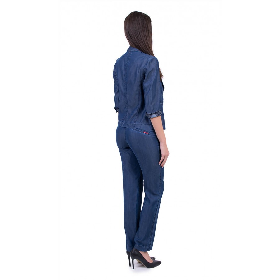 ▷ Denim suit with summer denim trousers tencel | INISESS